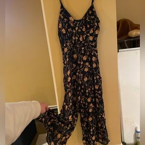 Navy Floral Jumpsuit